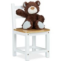 Kinderstuhl rustico aus Bambus, Für Jungen und Mädchen, Kinderzimmer Stuhl, hbt: ca. 50 x 28,5 x 28 cm, weiß / natur - Relaxdays von RELAXDAYS