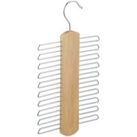 Krawattenbügel, 20 Krawatten aufbewahren, Krawattenhalter für Kleiderschrank, 360°drehbarer Haken, Holz, natur - Relaxdays von RELAXDAYS