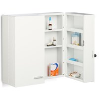 Relaxdays - Medikamentenschrank xxl Premium Abschließbar 2-Türig, 11 Fächer HxBxT 53 x 53 x 20 cm Medizinschrank, weiß Relaxdays - Medikamentenschrank xxl Premium Abschließbar 2-Türig, 11 Fächer HxBxT 53 x 53 x 20 cm Medizinschrank, weiß von RELAXDAYS