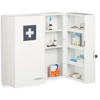 Medizinschrank, abschließbar, 11 Fächer, Stahl, hbt: 53 x 53 x 21,5 cm, Doppeltür, Medikamentenschrank, weiß - Relaxdays Medizinschrank, abschließbar, 11 Fächer, Stahl, hbt: 53 x 53 x 21,5 cm, Doppeltür, Medikamentenschrank, weiß - Relaxdays von RELAXDAYS