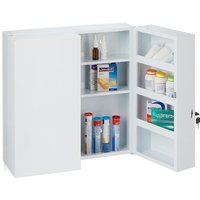 Relaxdays - Medizinschrank xxl, 2-türiger Medikamentenschrank, Stahl, 11 Fächer, abschließbar, 53 x 52,5 x 19,5 cm, weiß Relaxdays - Medizinschrank xxl, 2-türiger Medikamentenschrank, Stahl, 11 Fächer, abschließbar, 53 x 52,5 x 19,5 cm, weiß von RELAXDAYS