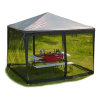 Moskitonetz für 3 x 3 m Pavillon, 2 Seitenteile, mit Reißverschluss, Klettband, 12 m xl Mückennetz, schwarz - Relaxdays von RELAXDAYS