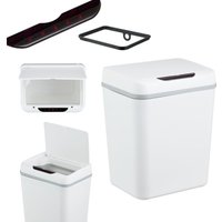 Mülleimer Bad, mit Sensor, 9 Liter, elektrischer Deckel, Müllbeutelhalter, Badezimmereimer, Kunststoff, weiß - Relaxdays Mülleimer Bad, mit Sensor, 9 Liter, elektrischer Deckel, Müllbeutelhalter, Badezimmereimer, Kunststoff, weiß - Relaxdays von RELAXDAYS