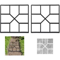 Relaxdays - Pflasterform, 2er Set, Pflaster & Gehwege, Schalungsform, Garten, Beton Gießform, hbt: 4x40,5x40,5 cm, schwarz von RELAXDAYS