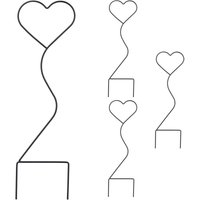 Relaxdays - Rankhilfe Herz 4er Set, Metall, Kletterhilfe, Topf- & Zimmerpflanzen, HxB: 49 x 14 cm, Pflanzenstütze, schwarz von RELAXDAYS