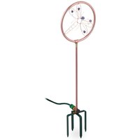 Rasensprenger Libellen-Motiv, 3/4, mit Erdspieß, Sprinkler & Gartendeko, Wasserspiel Garten, Metall, kupfer - Relaxdays von RELAXDAYS