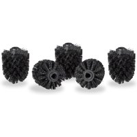 10 x wc Bürstenkopf im Set, lose Toilettenbürsten 12mm Gewinde, Ersatzbürstenkopf, ø 7 cm, Wechselbürstenkopf, schwarz von RELAXDAYS