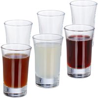 12 x Schnapsglas, Pinnchen aus Glas, 4 cl, für Liköre, Kaffee, Karneval, Shotgläser spülmaschinenfest, transparent von RELAXDAYS