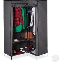 2 x Eckkleiderschrank 3. Generation, 8 Ablagen & 2 Kleiderstangen, Stecksystem mit 2 Türen, hbt 169x100x83 cm, anthrazit von RELAXDAYS