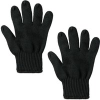 2 x Ofenhandschuh, hitzebeständig bis 250 °c, Aramid, Universalgröße, Handschuh für Grill, Ofen, Kamin, schwarz von RELAXDAYS