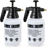 2 x Pumpsprühflasche, einstellbare Messingdüse, Pflanzen Bewässerung, Schädlingsbekämpfung, 1l Sprüher zum Pumpen, black von RELAXDAYS