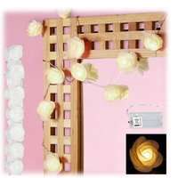 Relaxdays - 2 x Rosen Lichterkette, 20er led Lichterkette Batterie, Hochzeit, Verlobung & Valentinstag, warmweiß, Deko, weiß Relaxdays - 2 x Rosen Lichterkette, 20er led Lichterkette Batterie, Hochzeit, Verlobung & Valentinstag, warmweiß, Deko, weiß von RELAXDAYS