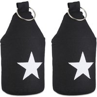 Relaxdays - 2er Set Türstopper Stern, Türpuffer Stoff, Türsack Boden, extra hoch, mit Griff, dekorativ, HxD: 23 x 11 cm, schwarz von RELAXDAYS