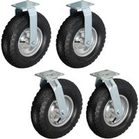 Relaxdays - 2x Bockrolle + 2x Lenkrolle Set, luftbereiftes Schwerlastrad, 3.00-4, Transportrollen 120 kg, schwarz/silber Relaxdays - 2x Bockrolle + 2x Lenkrolle Set, luftbereiftes Schwerlastrad, 3.00-4, Transportrollen 120 kg, schwarz/silber von RELAXDAYS