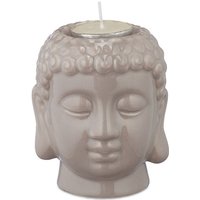 Relaxdays - 3 x Buddha Teelichthalter, Keramik, Buddha-Kopf für Teelicht, Zen-Deko für Wohnzimmer & Bad, Feng Shui Deko, grau Relaxdays - 3 x Buddha Teelichthalter, Keramik, Buddha-Kopf für Teelicht, Zen-Deko für Wohnzimmer & Bad, Feng Shui Deko, grau von RELAXDAYS