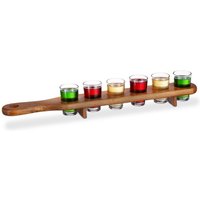 3 x Schnapsbrett Holz, 18 Schnapsgläser, 4 cl, praktische Schnapslatte, halber Meter, Geschenkidee, Shotbrett, braun 3 x Schnapsbrett Holz, 18 Schnapsgläser, 4 cl, praktische Schnapslatte, halber Meter, Geschenkidee, Shotbrett, braun von RELAXDAYS