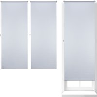 3 x Thermo Verdunklungsrollo, Hitzeschutz, Fenster Seitenzugrollo, Klemmfix ohne bohren, 80x210, Stoff 76 cm, weiß von RELAXDAYS