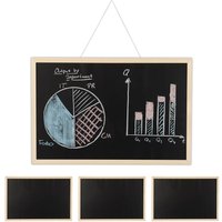 Relaxdays - 4 x Kreidetafel mit Holzrahmen, abwischbare Tafel, Büro Memoboard, Wandtafel zum Aufhängen, 40 x 60 cm, schwarz von RELAXDAYS