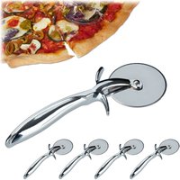 5 x Pizzaschneider Profi, Pizzaroller mit 7 cm ø Edelstahl Klinge, Pizzamesser mit gummiertem Griff, Pizzacutter, silber 5 x Pizzaschneider Profi, Pizzaroller mit 7 cm ø Edelstahl Klinge, Pizzamesser mit gummiertem Griff, Pizzacutter, silber von RELAXDAYS