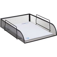 5 x stapelbare Dokumentenablage, Büro Briefablage aus Metall für din A4, Schreibtischablage BxT 26x33,5cm, schwarz von RELAXDAYS