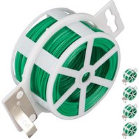 Relaxdays 5er Pack Gartendraht 50m, kunststoffummantelter Bindedraht, für Pflanzen, Spule mit Schneider, rostfrei, grün Relaxdays 5er Pack Gartendraht 50m, kunststoffummantelter Bindedraht, für Pflanzen, Spule mit Schneider, rostfrei, grün von RELAXDAYS