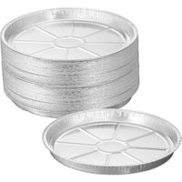 Relaxdays Aluschalen rund, 50er Set, H x D: 2,5 x 27,5 cm, Backform Linzertorte, Tropfschalen indirektes Grillen, silber von RELAXDAYS