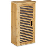 Badezimmer Hängeschrank aus Bambus, 2 Ablagen mit Einlegeboden, Badschrank HxBxT: 66 x 35 x 20 cm, natur - Relaxdays von RELAXDAYS