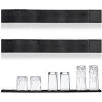 Relaxdays - Barmatte 2er Set, mit Noppen, 60 x 8 cm, Abtropfmatte aus pvc, Geschirr trocknen, für Bar und Spüle, schwarz Relaxdays - Barmatte 2er Set, mit Noppen, 60 x 8 cm, Abtropfmatte aus pvc, Geschirr trocknen, für Bar und Spüle, schwarz von RELAXDAYS