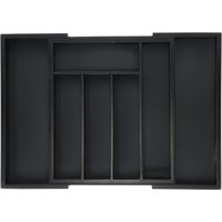Relaxdays Besteckkasten, ausziehbar, 5 bis 7 Fächer, Schubladen Ordnungssystem, Bambus & MDF, Besteck Organizer, schwarz Relaxdays Besteckkasten, ausziehbar, 5 bis 7 Fächer, Schubladen Ordnungssystem, Bambus & MDF, Besteck Organizer, schwarz von RELAXDAYS