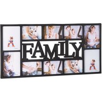 Bilderrahmen Familie, Fotorahmen für 10 Bilder, Collage Family zum Hinhängen, hbt: 36,5 x 72 x 2 cm, schwarz - Relaxdays von RELAXDAYS