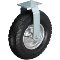Relaxdays - Bockrolle, 3.50-6, Traglast 120 kg, Gummi, Stahlplatte, luftbereift, Schwerlastrad, Gummirolle, schwarz/silber Relaxdays - Bockrolle, 3.50-6, Traglast 120 kg, Gummi, Stahlplatte, luftbereift, Schwerlastrad, Gummirolle, schwarz/silber von RELAXDAYS