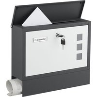 Relaxdays Briefkasten mit Sichtfenster, Metall, 4 Schlüssel, Mit Zeitungsfach, HxBxT: ca. 30 x 36 x 11 cm, zweifarbig Relaxdays Briefkasten mit Sichtfenster, Metall, 4 Schlüssel, Mit Zeitungsfach, HxBxT: ca. 30 x 36 x 11 cm, zweifarbig von RELAXDAYS