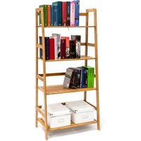 Relaxdays - Bücherregal aus Bambus, 4 Ablagen, HxBxT:120x57x31cm, Leiterform, Standregal, Bücherschrank, natur Relaxdays - Bücherregal aus Bambus, 4 Ablagen, HxBxT:120x57x31cm, Leiterform, Standregal, Bücherschrank, natur von RELAXDAYS
