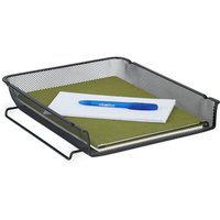 Relaxdays Dokumentenablage, stapelbare A4 Ablage, vertikal, HBT: 6,5 x 28,5 x 34 cm, Briefablage, Mesh-Metall, schwarz von RELAXDAYS