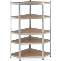 Eck Schwerlastregal, verzinkt, Traglast 875 kg, 181x128x92 cm, 5 Böden, zum Stecken, Stahl Eckregal, silber - Relaxdays Eck Schwerlastregal, verzinkt, Traglast 875 kg, 181x128x92 cm, 5 Böden, zum Stecken, Stahl Eckregal, silber - Relaxdays von RELAXDAYS