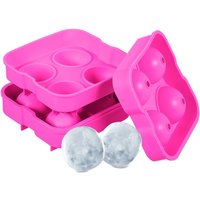 Relaxdays Eiswürfelform, 2er Set, wiederverwendbar, aus Silikon, 4,5 cm Kugeln, 4 einzelne Eiskugeln, Eisgießform, pink Relaxdays Eiswürfelform, 2er Set, wiederverwendbar, aus Silikon, 4,5 cm Kugeln, 4 einzelne Eiskugeln, Eisgießform, pink von RELAXDAYS