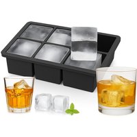 Relaxdays - Eiswürfelform Silikon, wiederverwendbar, xxl Silikonform für 5 cm Eiswürfel, 6 einzelne Eiswürfel, schwarz von RELAXDAYS
