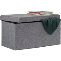 Faltbare Sitzbank xl mit Stauraum, Sitzcube Fußablage, Sitzwürfel als Aufbewahrungsbox, 38x76x38cm, dunkelgrau - Relaxdays Faltbare Sitzbank xl mit Stauraum, Sitzcube Fußablage, Sitzwürfel als Aufbewahrungsbox, 38x76x38cm, dunkelgrau - Relaxdays von RELAXDAYS