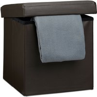 Relaxdays Faltbarer Sitzhocker, Sitzcube mit Stauraum u. Deckel, Fußablage, Sitzwürfel aus Kunstleder, 38x38 cm, braun Relaxdays Faltbarer Sitzhocker, Sitzcube mit Stauraum u. Deckel, Fußablage, Sitzwürfel aus Kunstleder, 38x38 cm, braun von RELAXDAYS