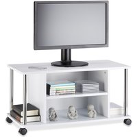 Relaxdays - Fernsehtisch weiß, TV-Unterschrank mit 4 Rollen, rollbarer Fernsehschrank, mdf, HxBxT: 41,5 x 80 x 40 cm, white Relaxdays - Fernsehtisch weiß, TV-Unterschrank mit 4 Rollen, rollbarer Fernsehschrank, mdf, HxBxT: 41,5 x 80 x 40 cm, white von RELAXDAYS