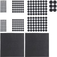 Filzgleiter 240er Pack, 2 Filzplatten zum Zuschneiden, Klebefilz, runde Möbelgleiter, versch. Größen, schwarz - Relaxdays von RELAXDAYS