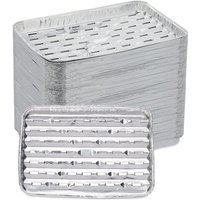 Relaxdays Grillschale Alu, 100er Set, 34 x 22 cm, Aluschalen für Grill, Alugrillschalen mit Löchern, bis 260 °C, silber Relaxdays Grillschale Alu, 100er Set, 34 x 22 cm, Aluschalen für Grill, Alugrillschalen mit Löchern, bis 260 °C, silber von RELAXDAYS