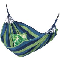 Hängematte, xxl, Hängeliege 2 Personen, bis 300 kg, tragbar, In- & Outdoor, Baumwolle, 150 x 272 cm, blau-grün - Relaxdays von RELAXDAYS