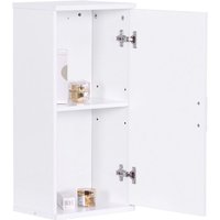 Relaxdays Hängeschrank Bad, 2 Fächer, HxBxT: 62 x 30 x 21 cm, verstellbarer Einlegeboden, Badschrank schmal, MDF, weiß von RELAXDAYS