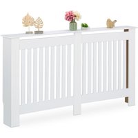 Relaxdays - Heizkörperverkleidung Landhausstil, hbt 83x152x19 cm, für alte Heizkörper, Heizungsabdeckung Regal, mdf, weiß von RELAXDAYS
