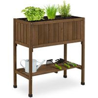 Relaxdays Hochbeet, Folie, Ablage, HxBxT: 80 x 74 x 38 cm, Garten, Balkon & Terrasse, Pflanztisch, Tannenholz, braun Relaxdays Hochbeet, Folie, Ablage, HxBxT: 80 x 74 x 38 cm, Garten, Balkon & Terrasse, Pflanztisch, Tannenholz, braun von RELAXDAYS