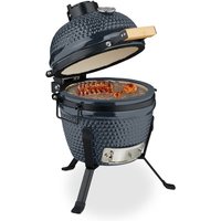 Relaxdays Kamado Grill, Ø 32 cm, Keramikgrill mit Thermometer bis 450°C, BBQ, Grillen, Kochen & Backen, Smoker, grau Relaxdays Kamado Grill, Ø 32 cm, Keramikgrill mit Thermometer bis 450°C, BBQ, Grillen, Kochen & Backen, Smoker, grau von RELAXDAYS