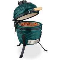 Relaxdays Kamado Grill, Ø 32 cm, Keramikgrill mit Thermometer bis 450°C, BBQ, Grillen, Kochen & Backen, Smoker, grün Relaxdays Kamado Grill, Ø 32 cm, Keramikgrill mit Thermometer bis 450°C, BBQ, Grillen, Kochen & Backen, Smoker, grün von RELAXDAYS