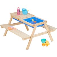 Relaxdays Kindersitzgruppe Holz, 2in1 Spieltisch & Matschküche, Picknicktisch für Garten, HxBxT: 50 x 89 x 86 cm, natur Relaxdays Kindersitzgruppe Holz, 2in1 Spieltisch & Matschküche, Picknicktisch für Garten, HxBxT: 50 x 89 x 86 cm, natur von RELAXDAYS