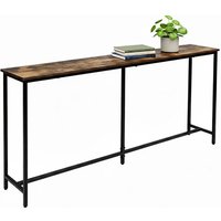 Relaxdays Konsolentisch, HxBxT: 80,5x160x20 cm, Industrial Ablagetisch, Flur & Wohnzimmer, Metall & MDF, braun/schwarz von RELAXDAYS